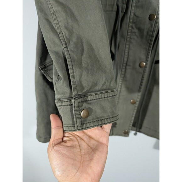 NWT Lucky Brand Jacket Women L Green Hooded Utility Full Zip Military Field - Picture 7 of 8